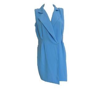 Amanda Uprichard blue wrap dress sleeveless size Small NEW